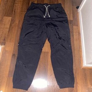 Gymshark Woven Training Jogger Pants Nylon Black Joggers Women's Large Deadstock